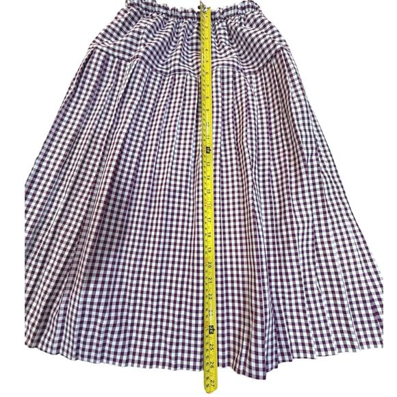 VTG Purple Gingham Tiered Midi Skirt Small Cottagecore Coastal Grandma Peasant - Picture 9 of 9